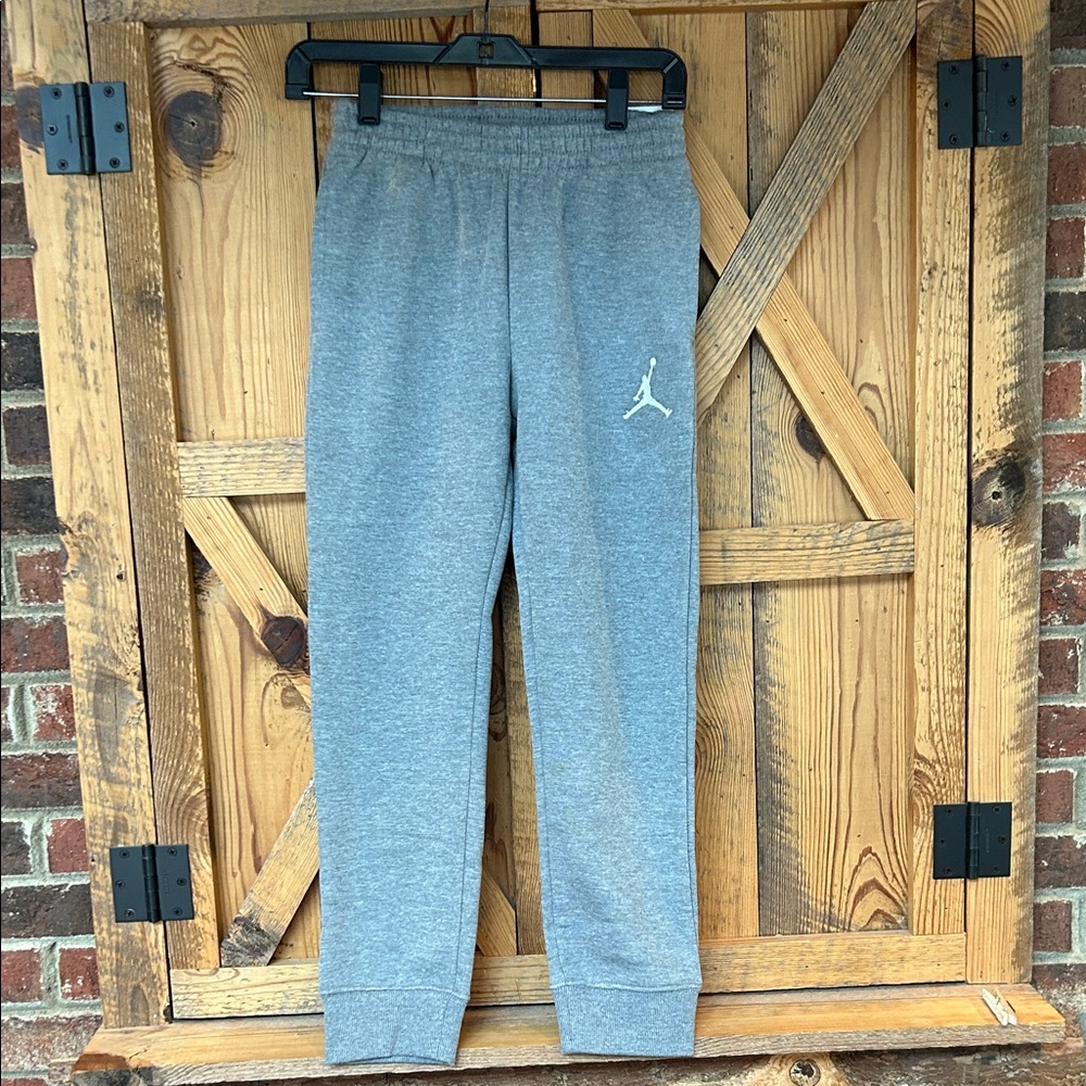 Jordan Kids Light Gray Joggers size M (10-12years) cuffed ankle, pockets NWT.